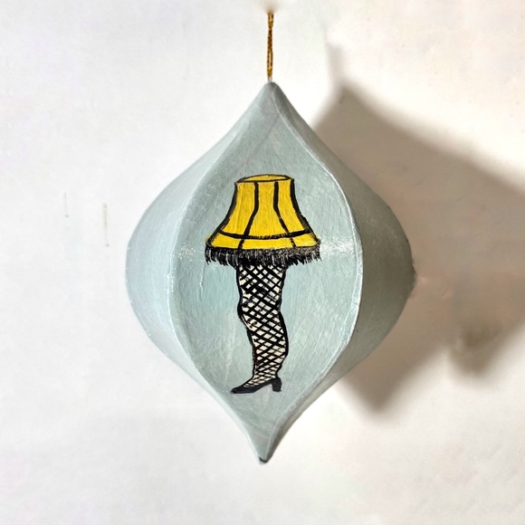 ORIGINAL Hand Painted The Christmas Story Ralphie 6 Side Paper Mache Ornament - Picture 9 of 10